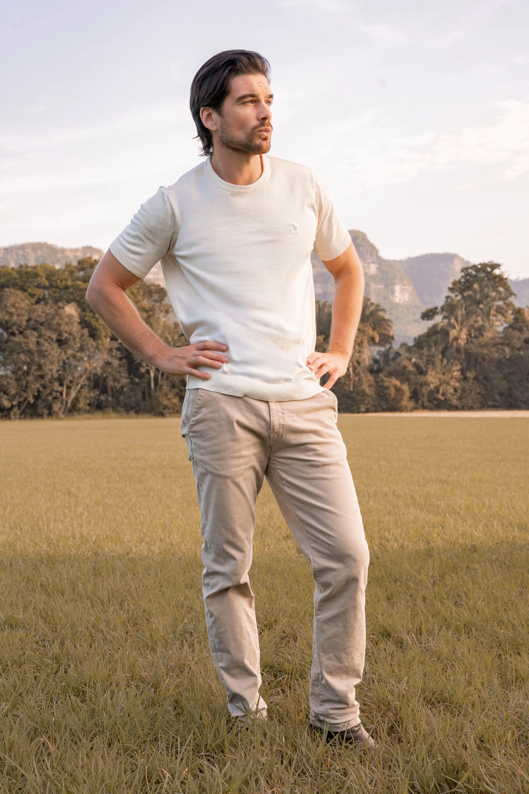 Camiseta Tejida Hombre Hueso