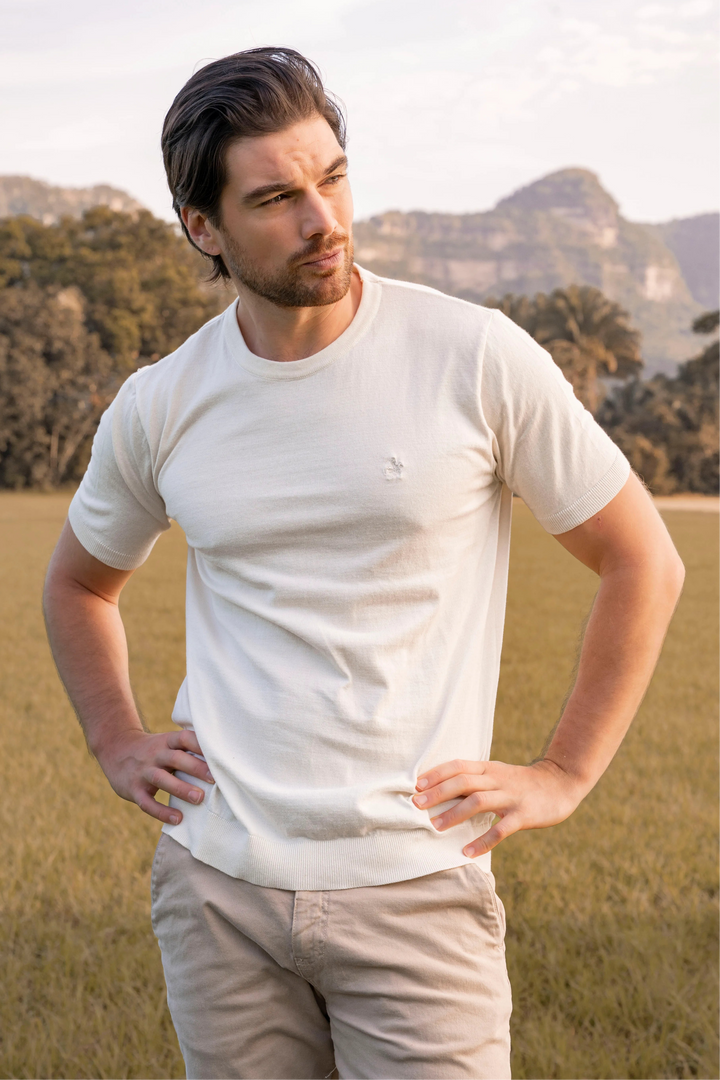 Camiseta Tejida Hombre Hueso