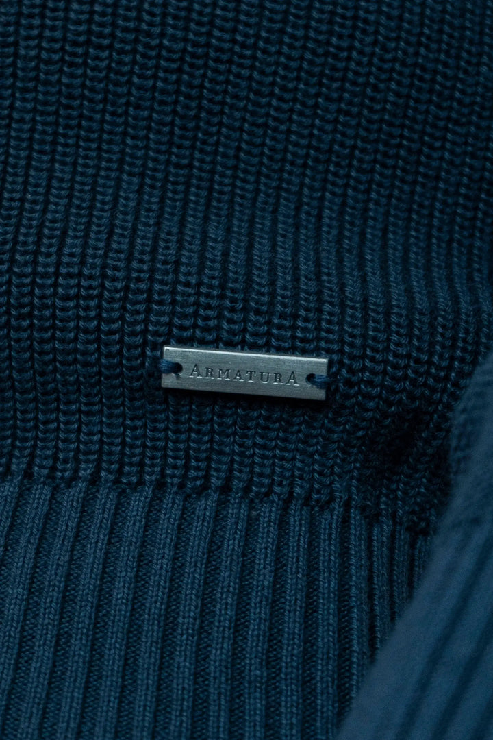 Suéter Half Button Hombre Azul Oscuro