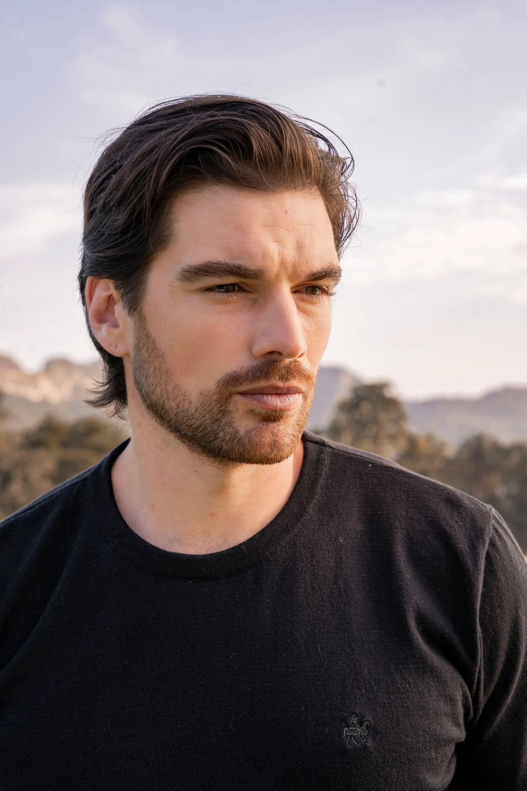 Camiseta Tejida Hombre Negro