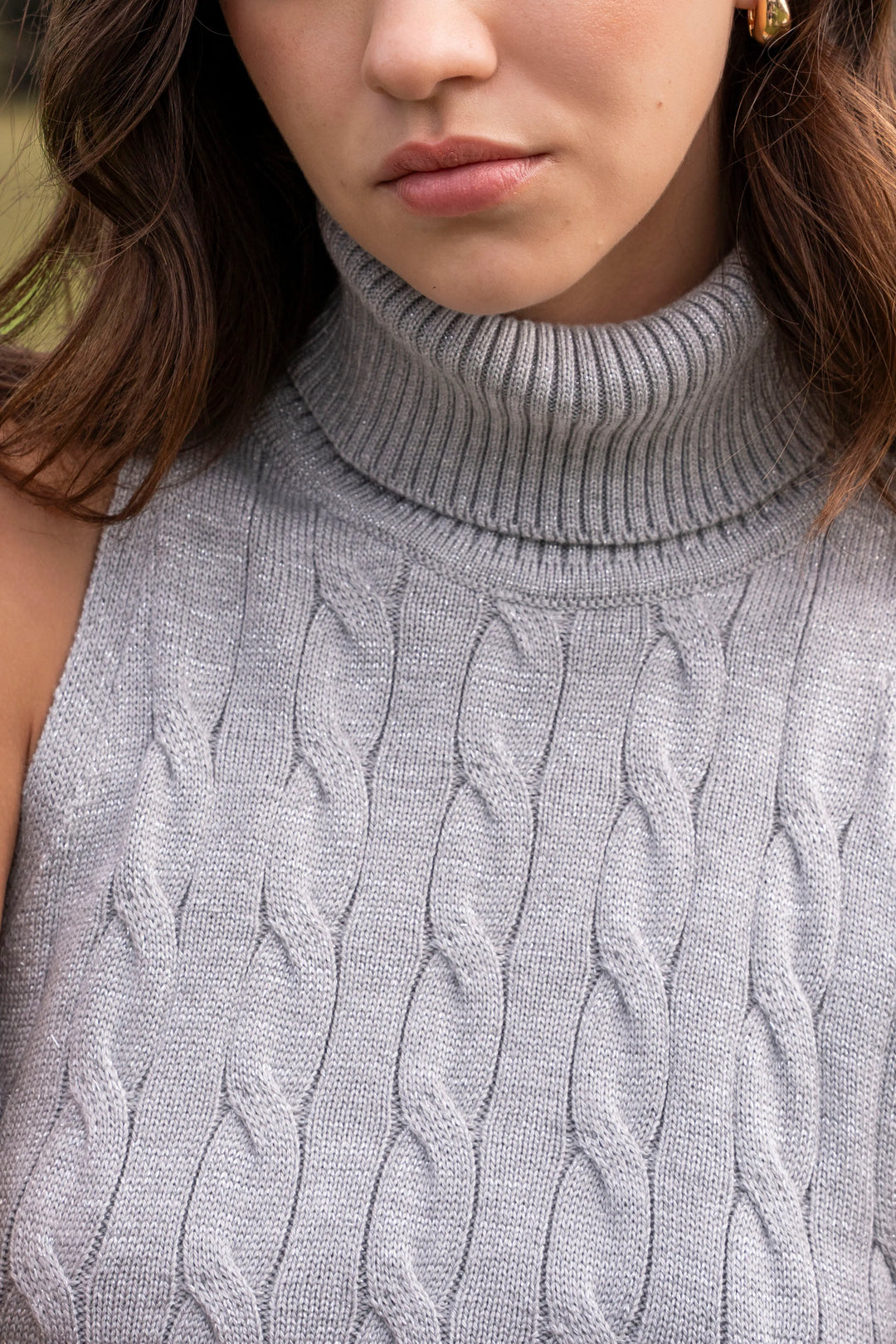 Top Aura Shine Mujer Gris Claro