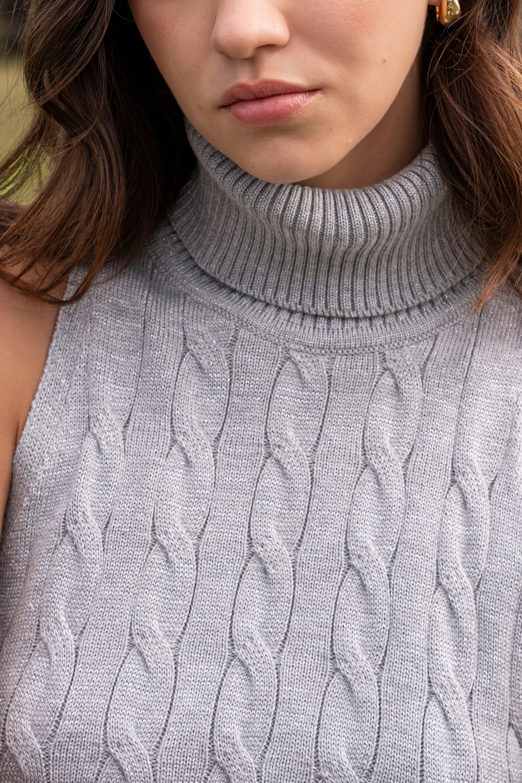 Top Aura Shine Mujer Gris Claro