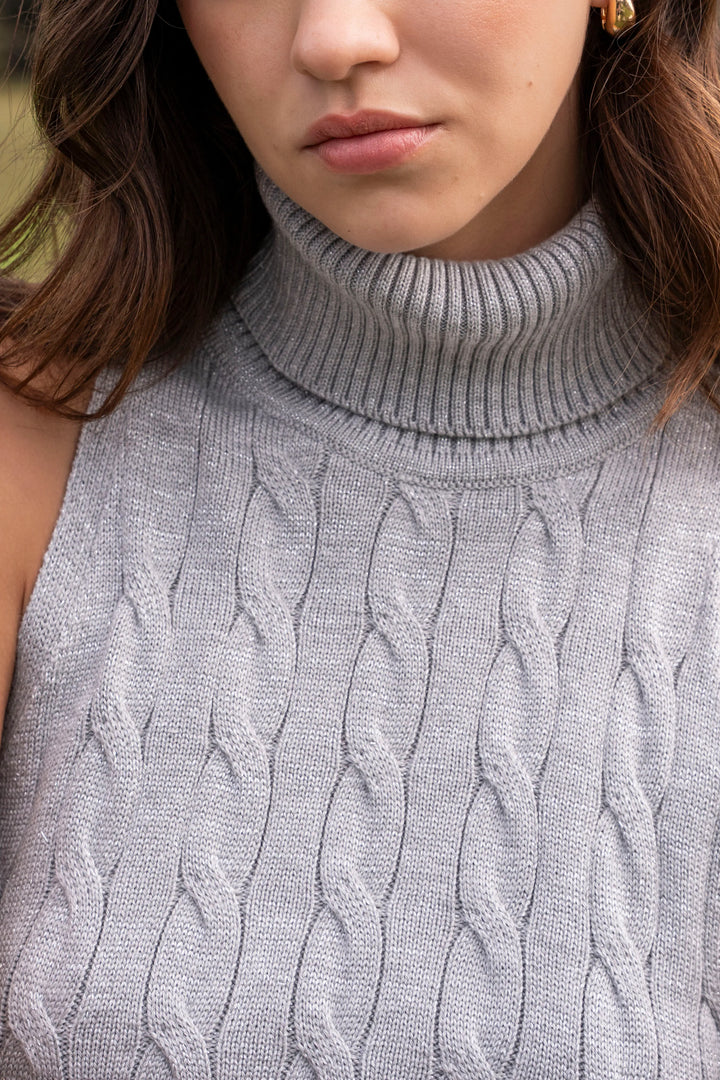 Top Aura Shine Mujer Gris Claro