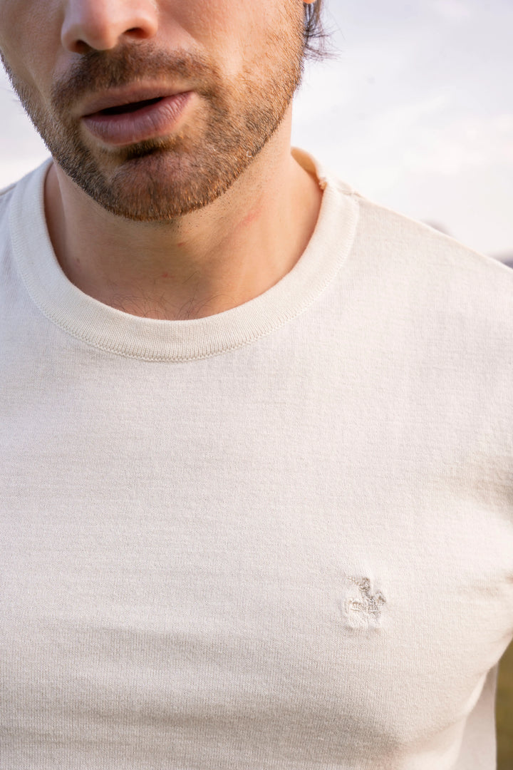 Camiseta Tejida Hombre Hueso