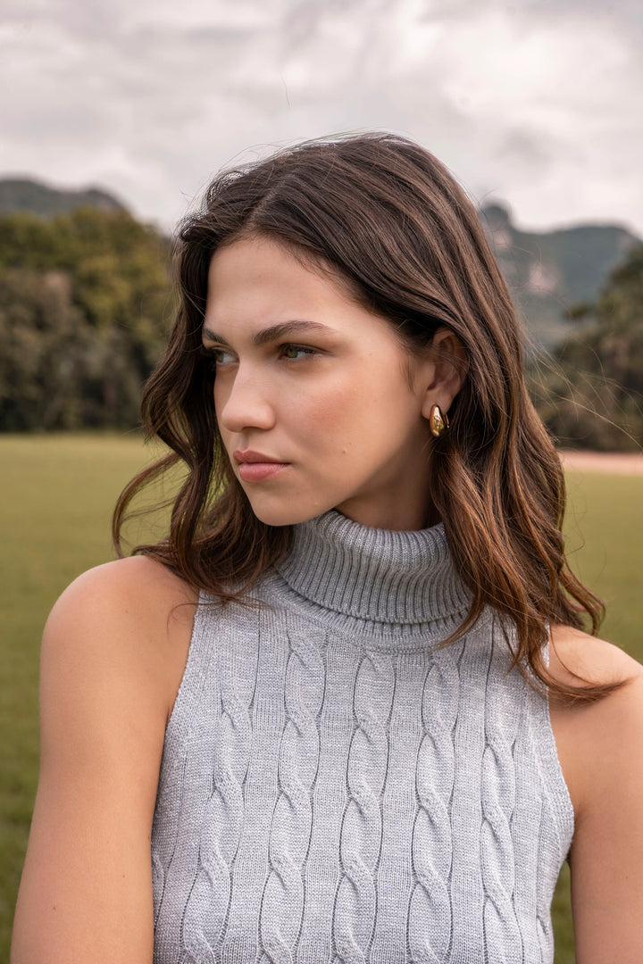 Top Aura Shine Mujer Gris Claro