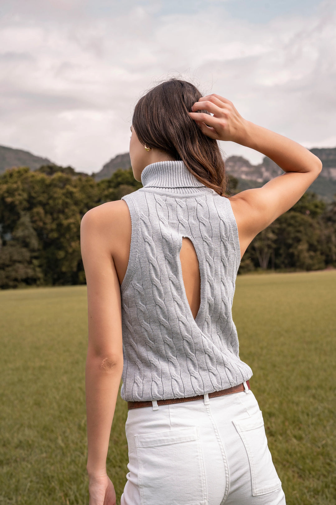 Top Aura Shine Mujer Gris Claro