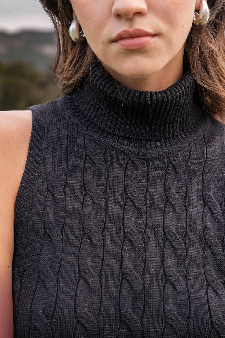 Top Aura Shine Mujer Negro