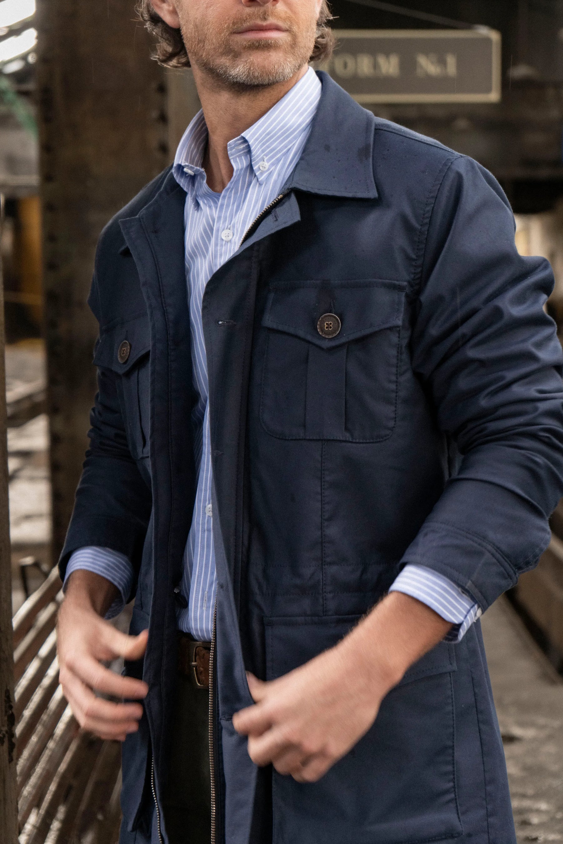 Abrigo Vermont Hombre Azul Oscuro