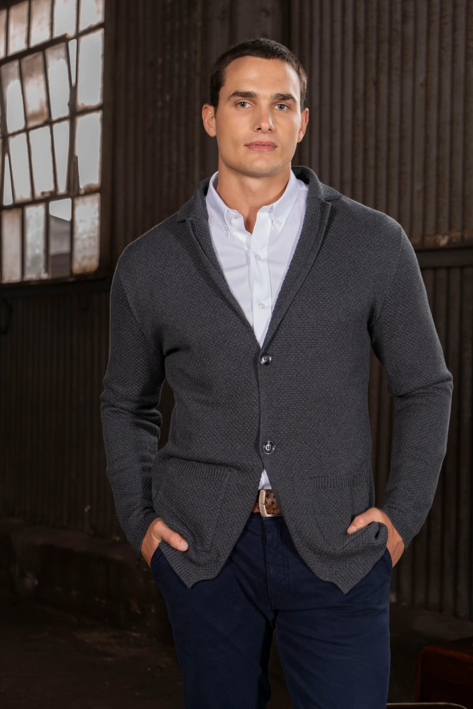 Blazer Bermond Hombre Gris Oscuro