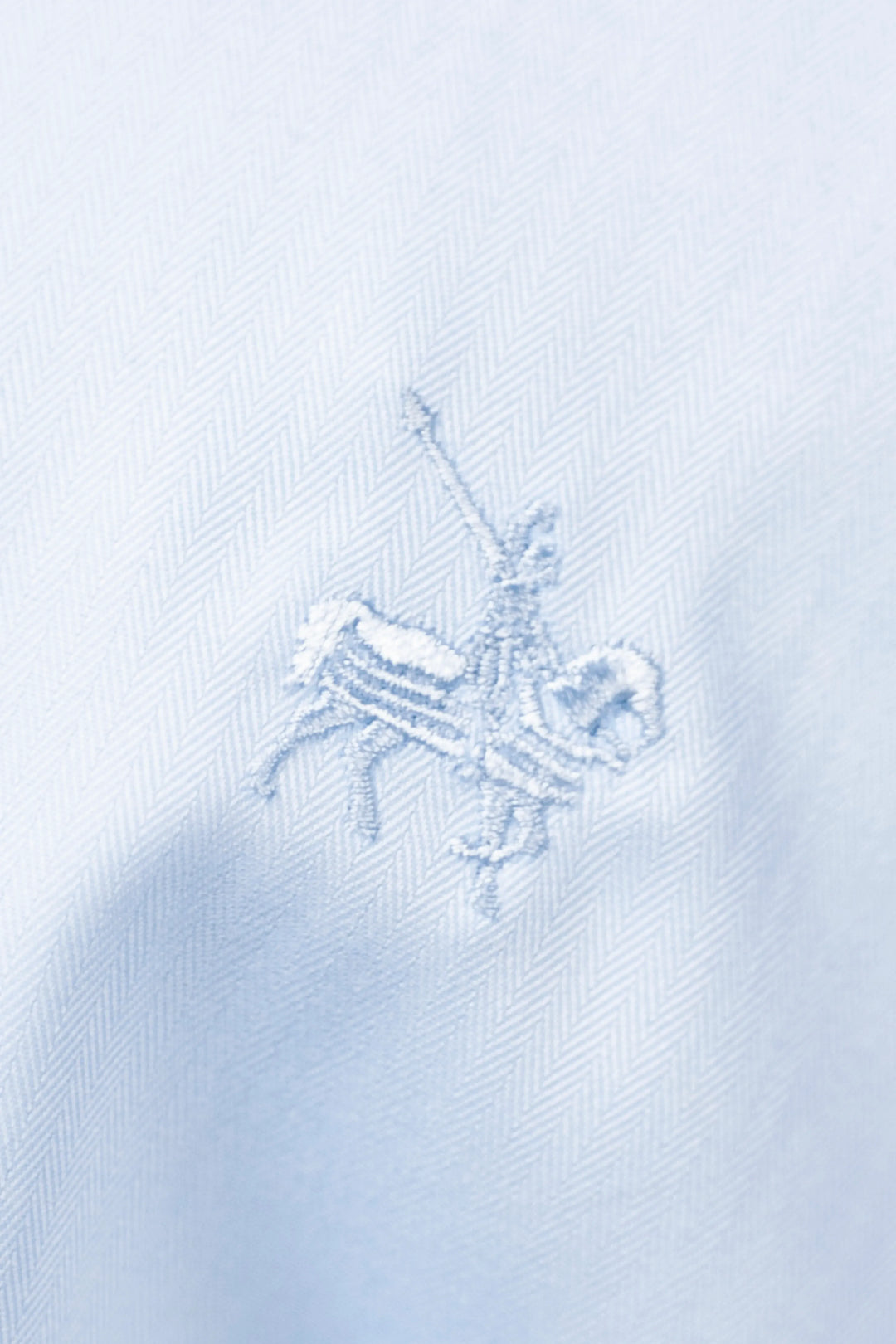 Camisa Herringbone Cuello Corbata Hombre Azul Claro