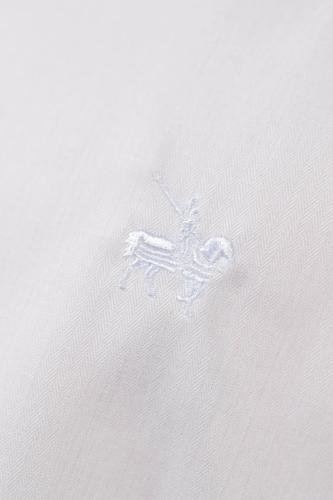 Camisa Herringbone Cuello Corbata Hombre Blanco