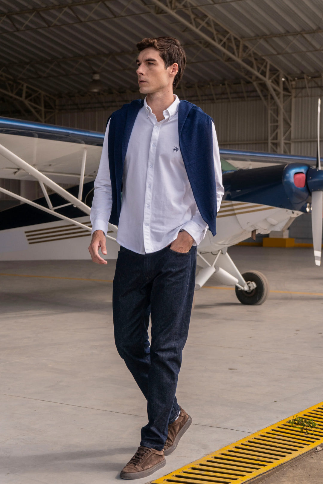 Camisa Micro Pique Hombre Blanco
