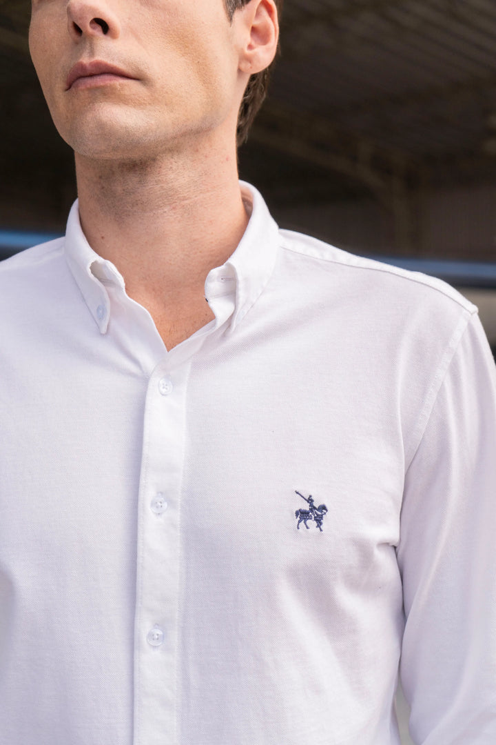 Camisa Micro Pique Hombre Blanco