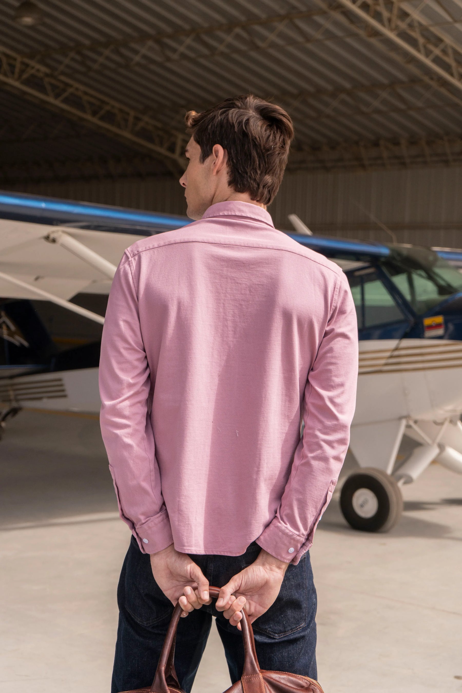 Camisa Micro Pique Hombre Palo Rosa