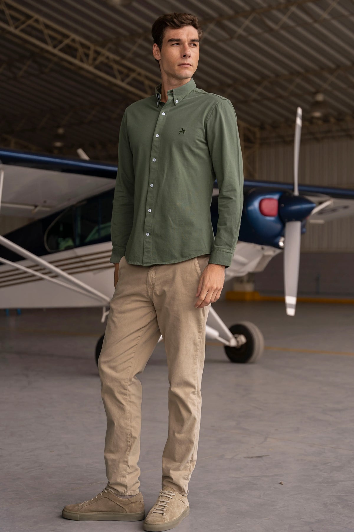 Camisa Micro Pique Hombre Verde