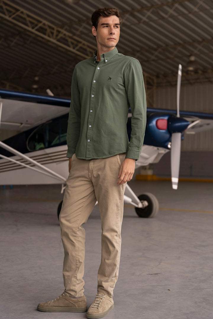 Camisa Micro Pique Hombre Verde