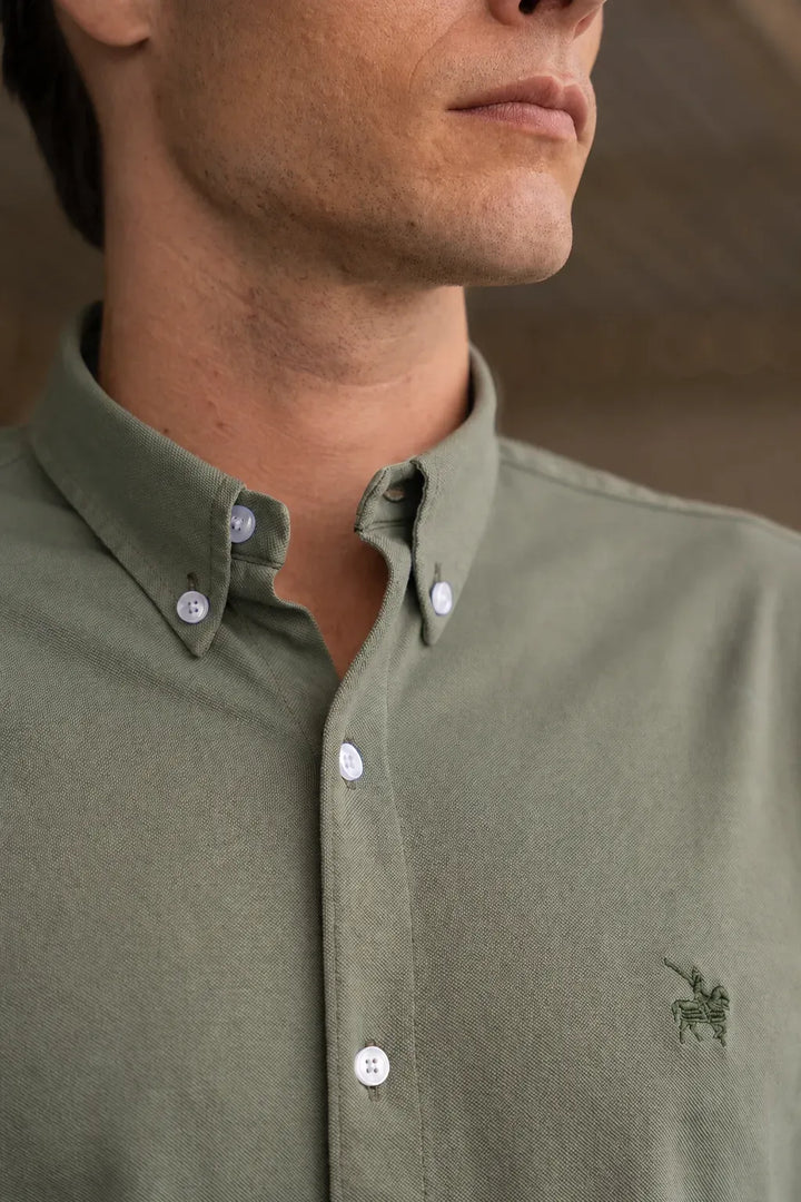 Camisa Micro Pique Hombre Verde