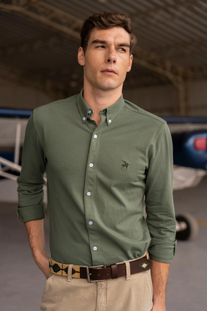 Camisa Micro Pique Hombre Verde
