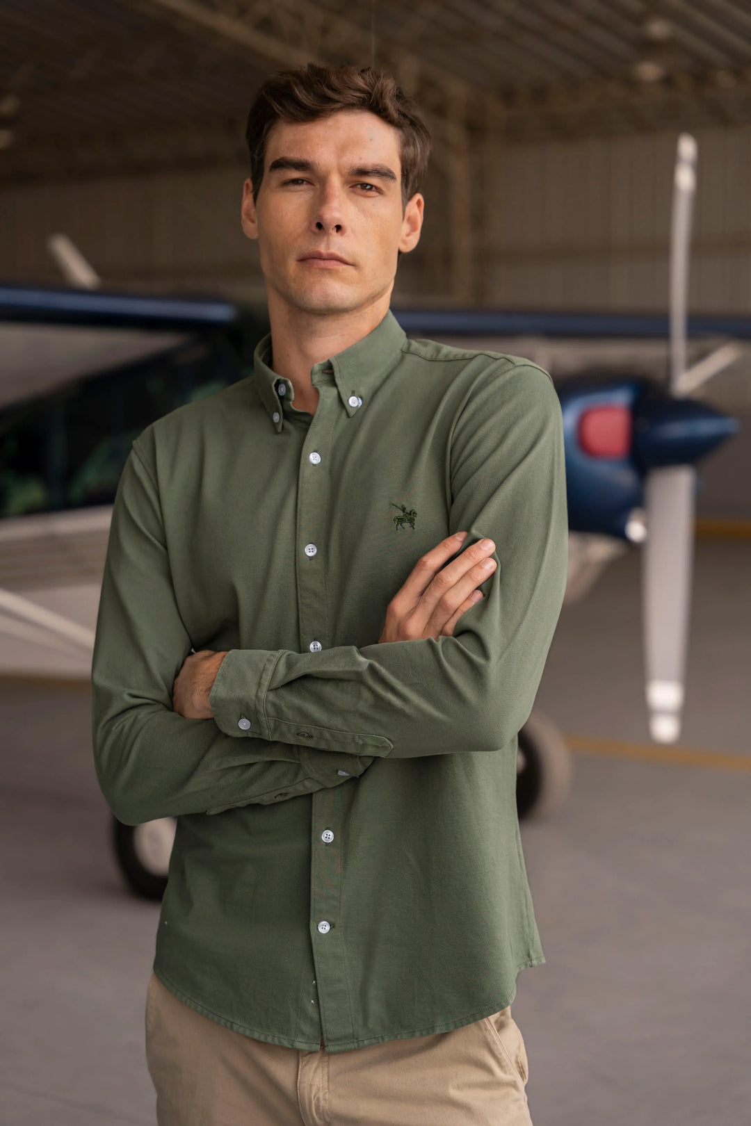 Camisa Micro Pique Hombre Verde