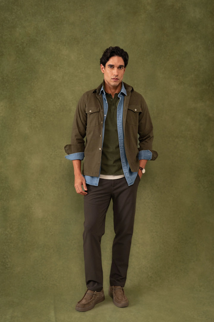 Camisa Origen Hombre Verde Militar