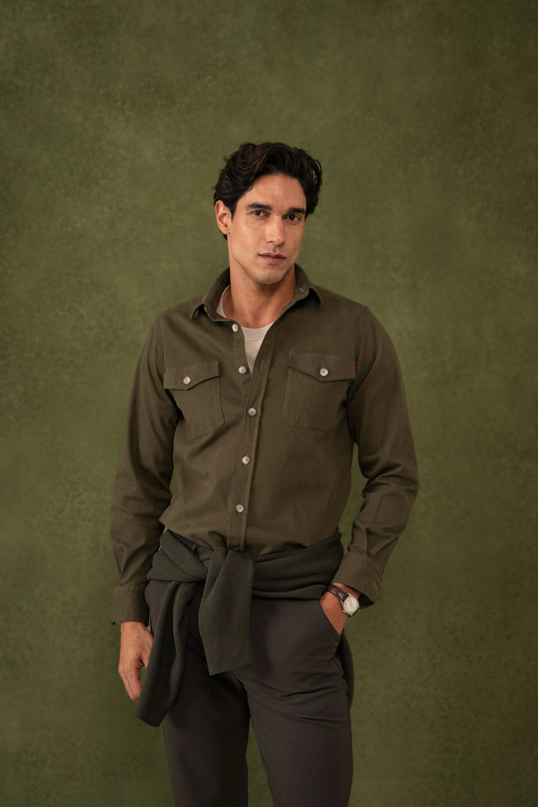 Camisa Origen Hombre Verde Militar