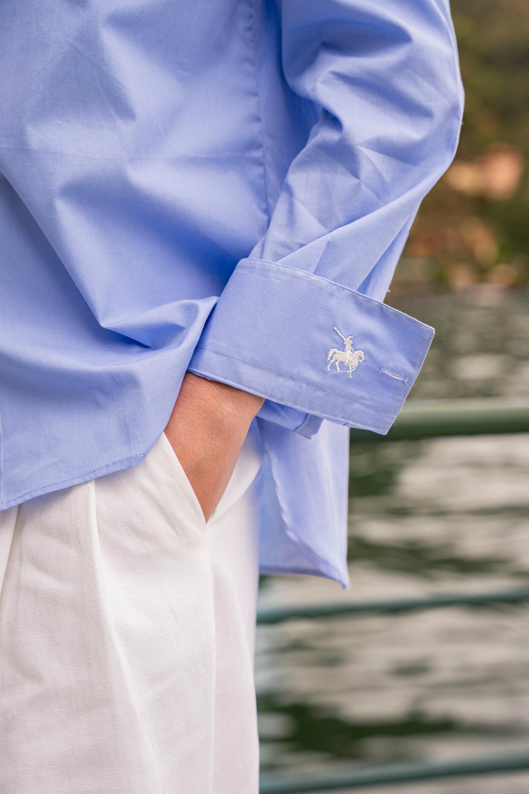 Camisa Oversized Pocket Mujer Azul Claro