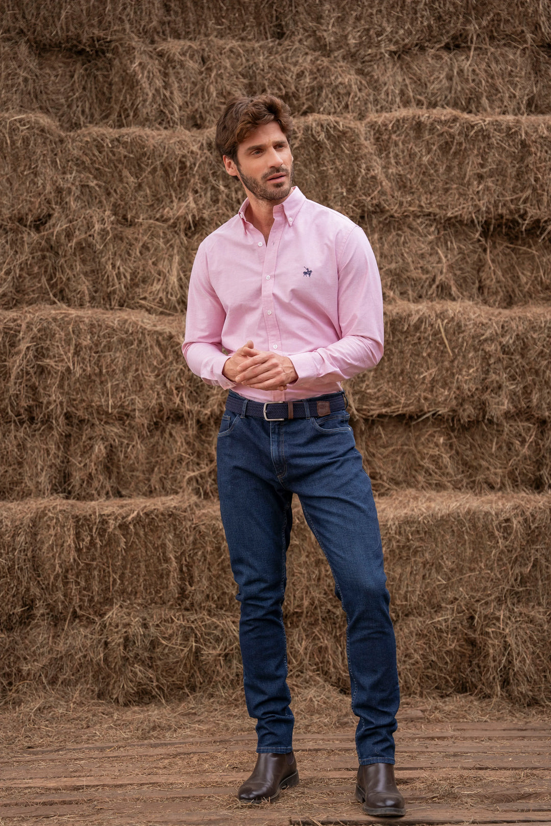 Camisa Oxford Pima Hombre Rojo