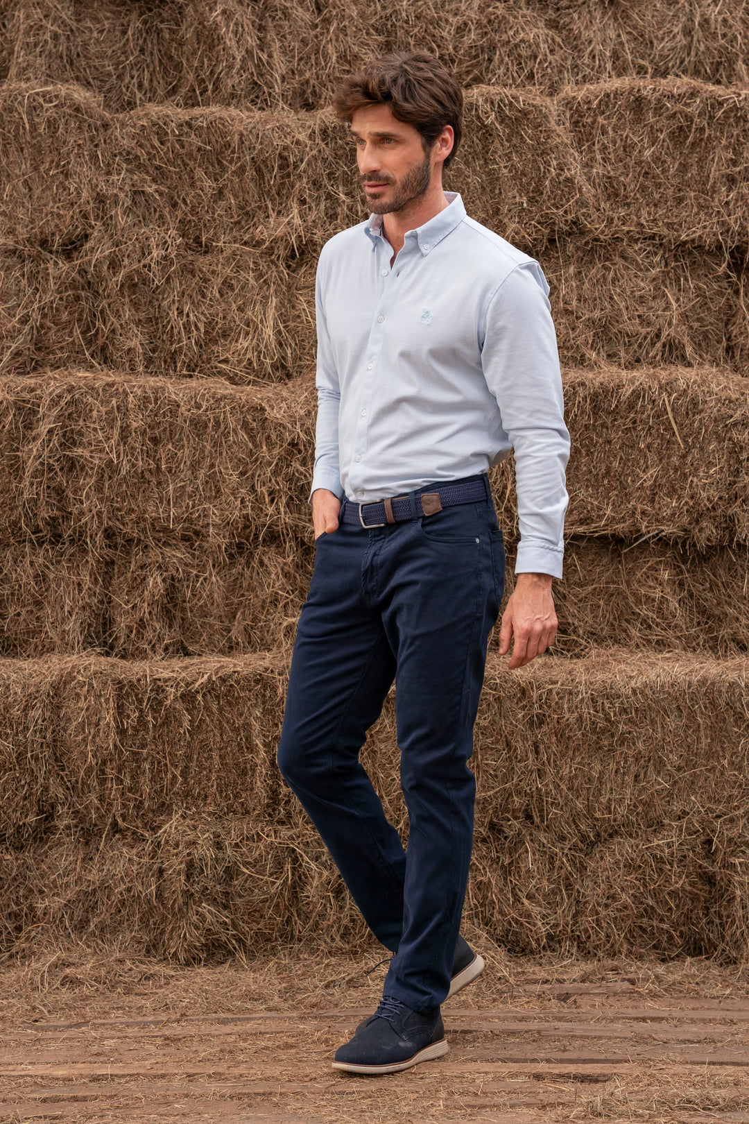 Camisa Pique Atenas Hombre Azul Claro