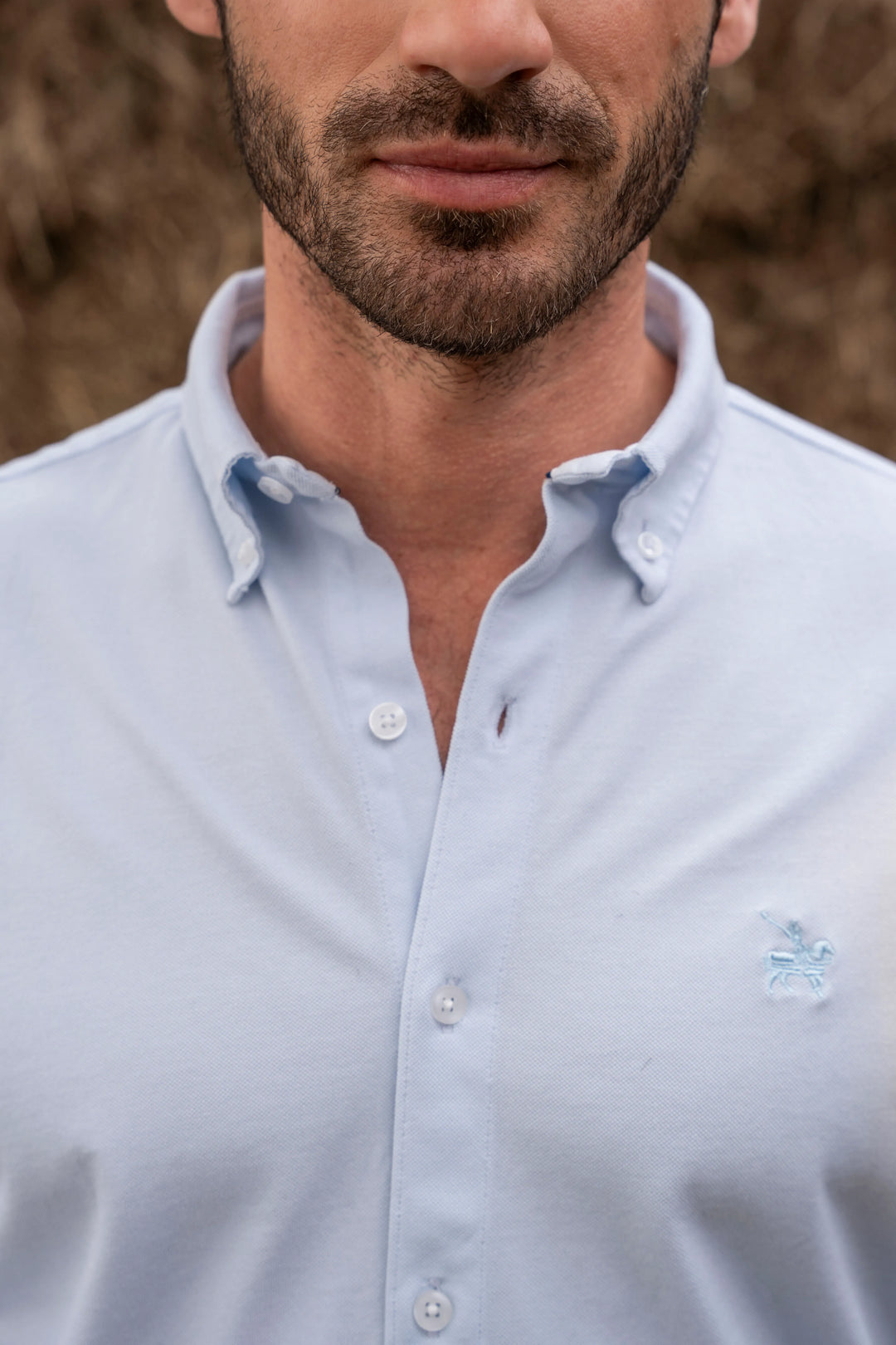 Camisa Pique Atenas Hombre Azul Claro