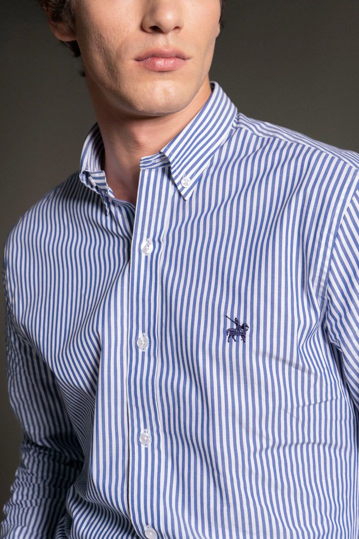 Camisa Rayas Taylor Hombre Azul Oscuro