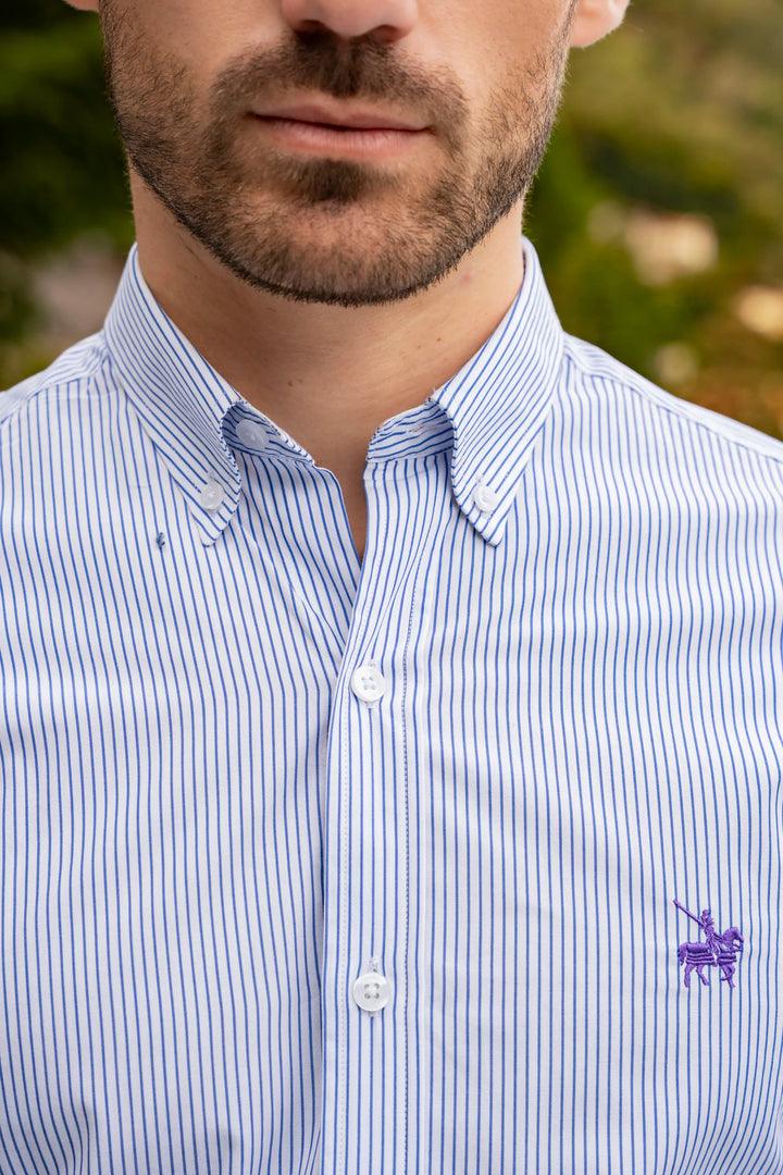 Camisa Rayas Toscana Hombre Azul Claro