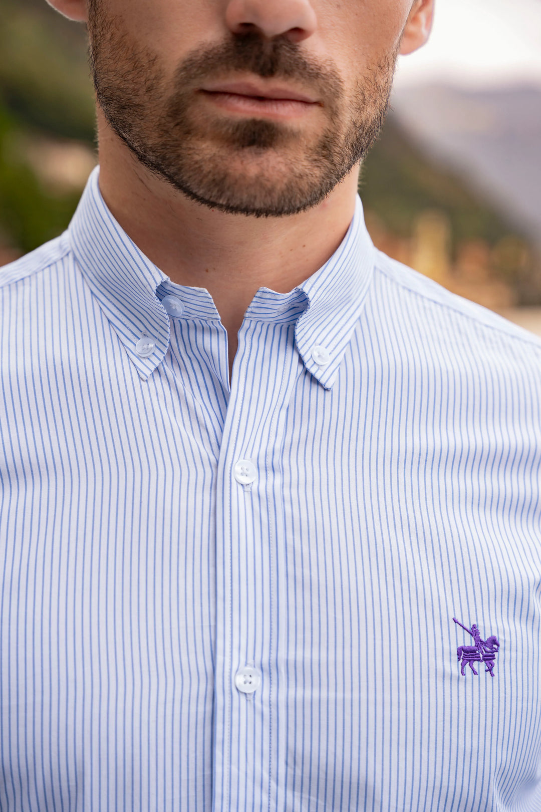 Camisa Rayas Toscana Hombre Azul Oscuro