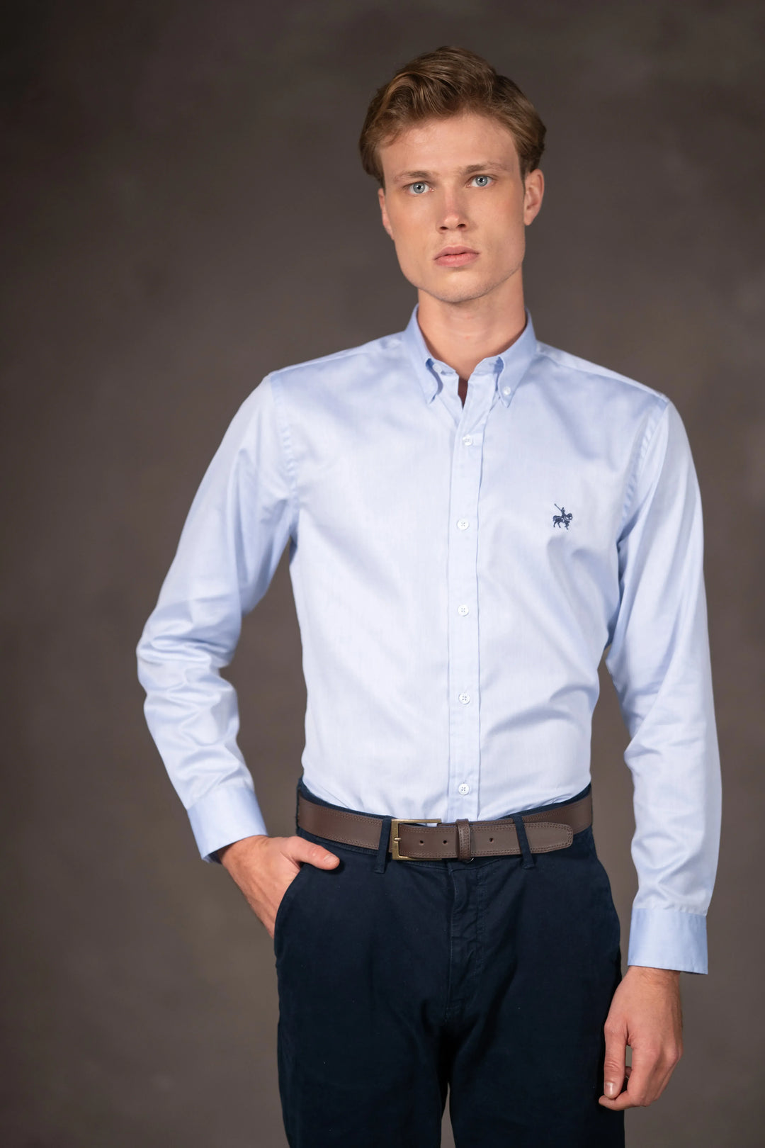 Camisa Vincenzo Hombre Azul Claro