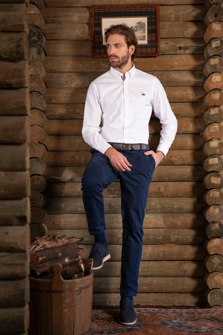 Camisa France Algodón Hombre Blanca