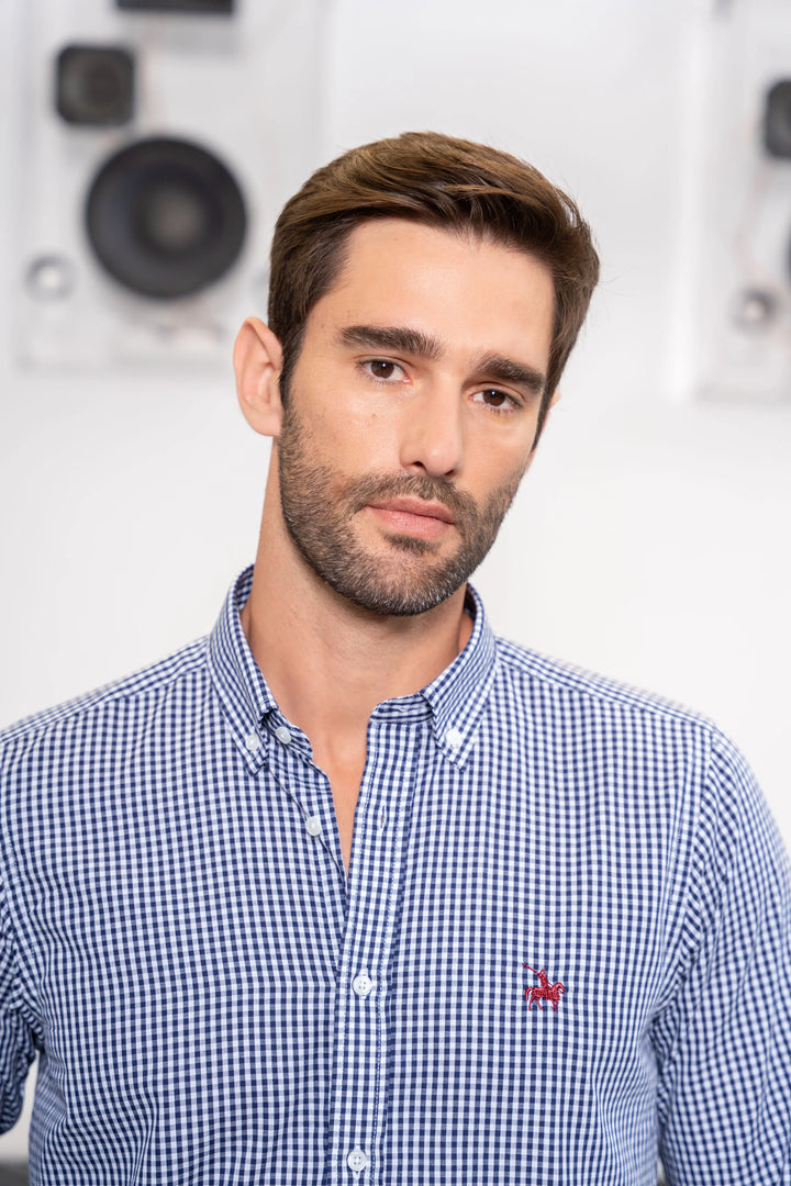 Camisa cuadros Hombre Azul Oscuro