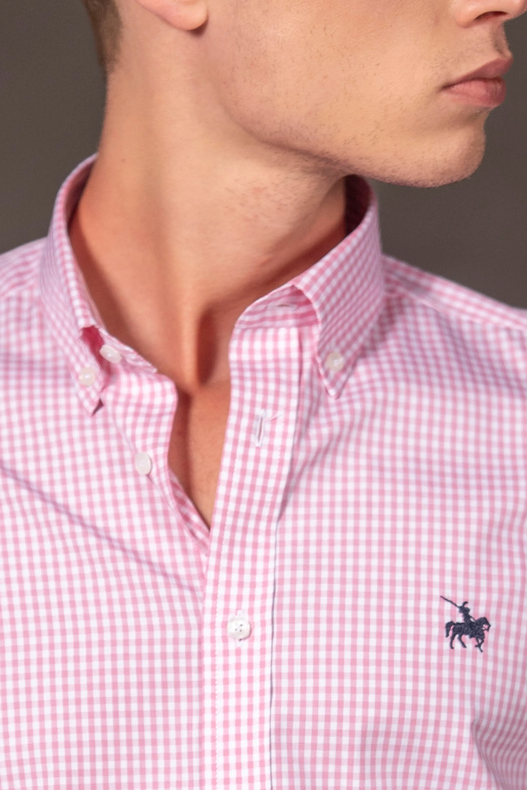 Camisa cuadros Hombre Rosado