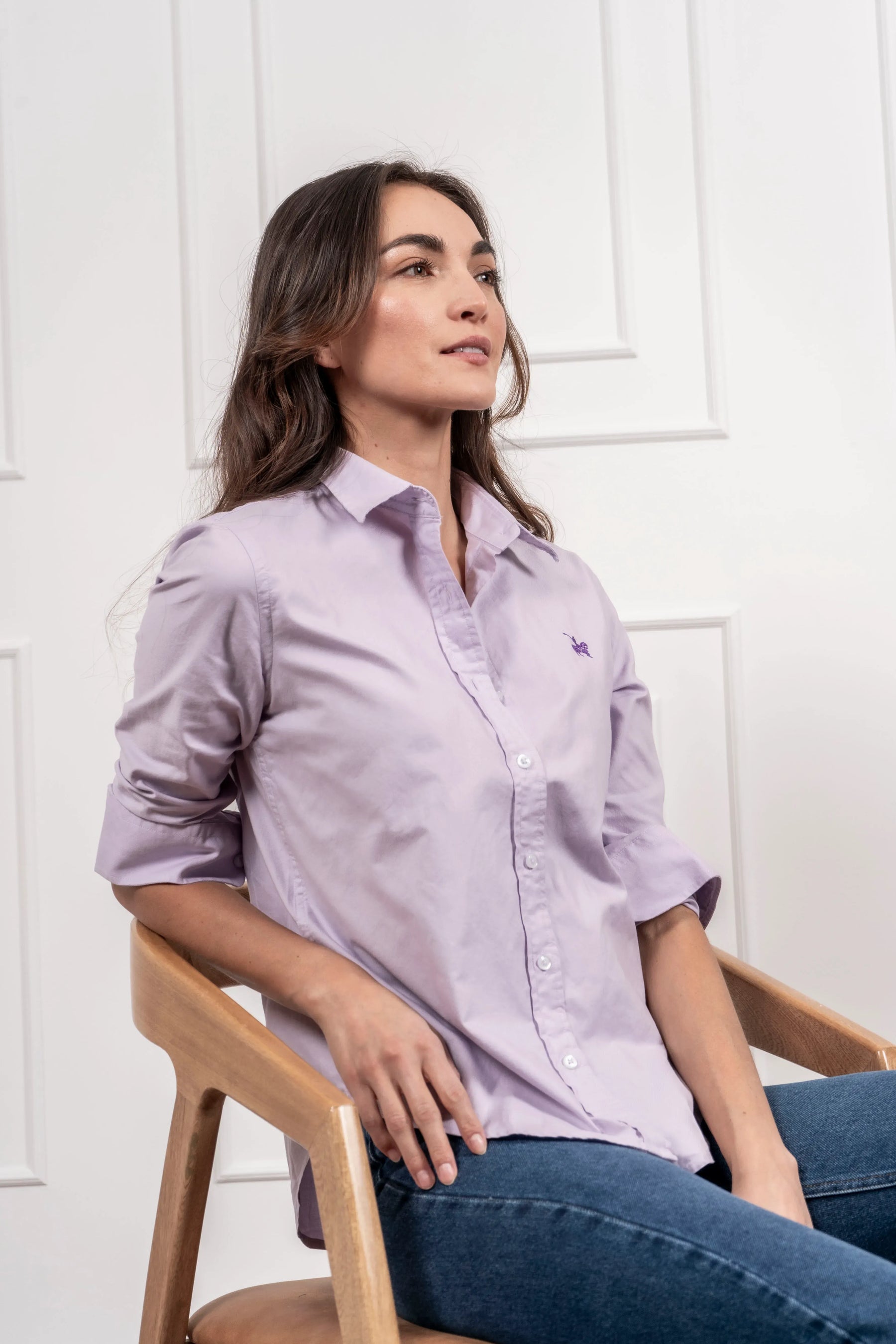 Camisa Oxford Mujer Lila