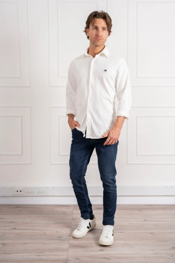 Camisa Pique Premium Hombre Blanco