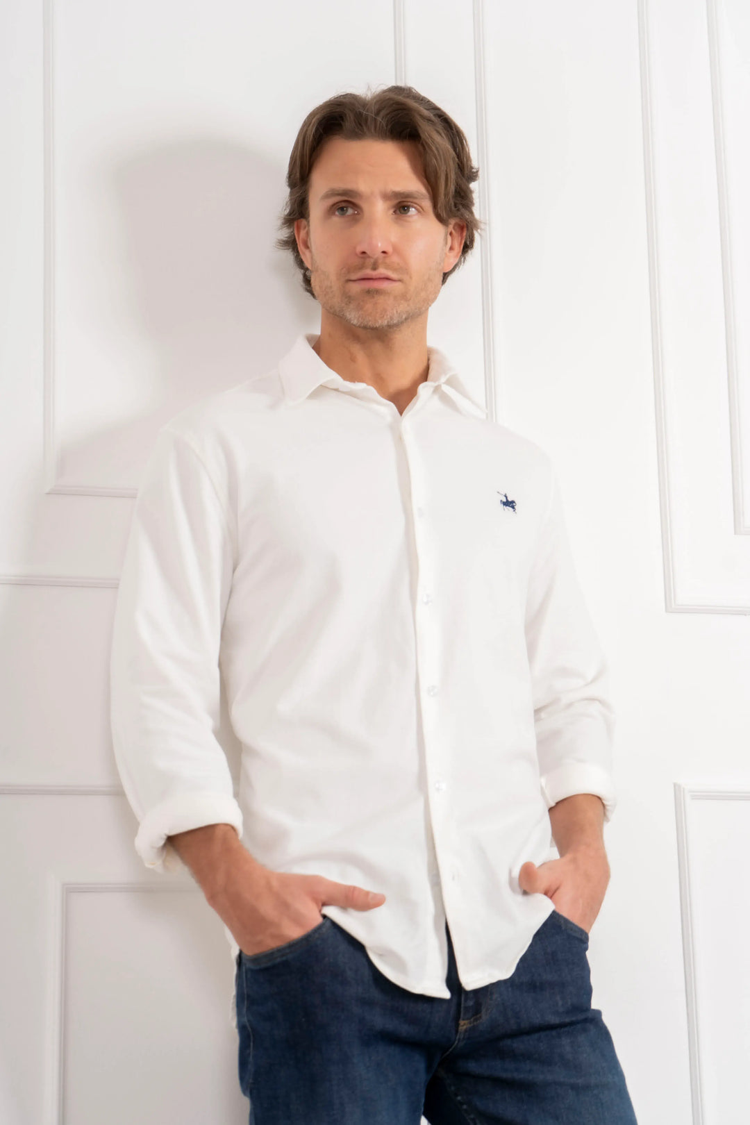 Camisa Pique Premium Hombre Blanco