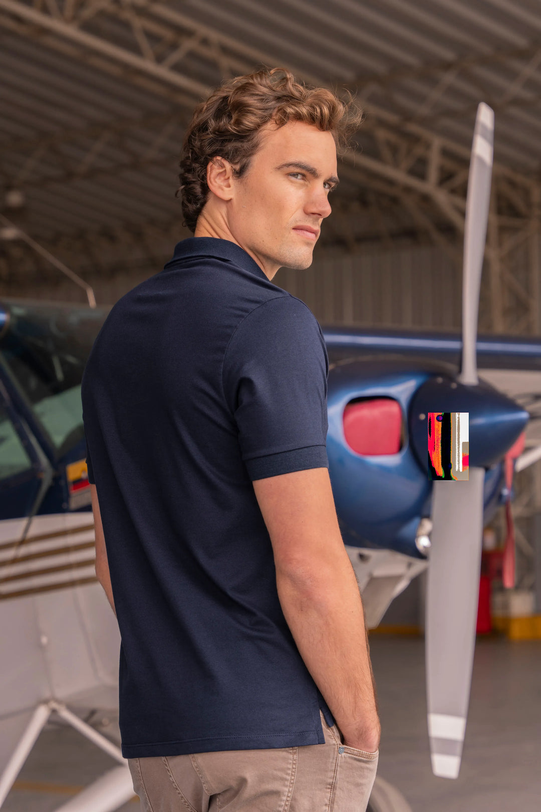 Camiseta Polo Basic Hombre Azul Oscuro
