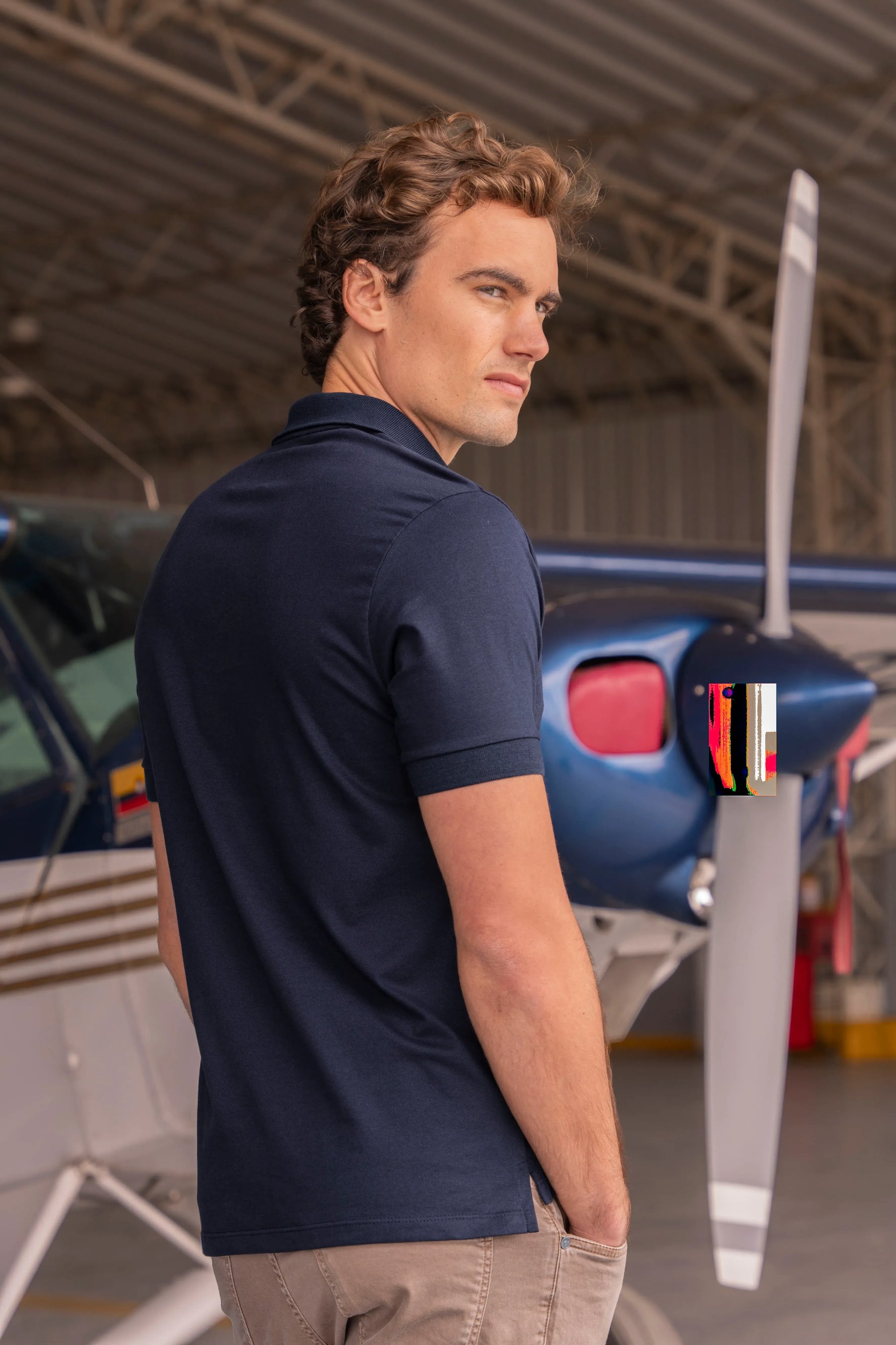 Camiseta Polo Basic Hombre Azul Oscuro