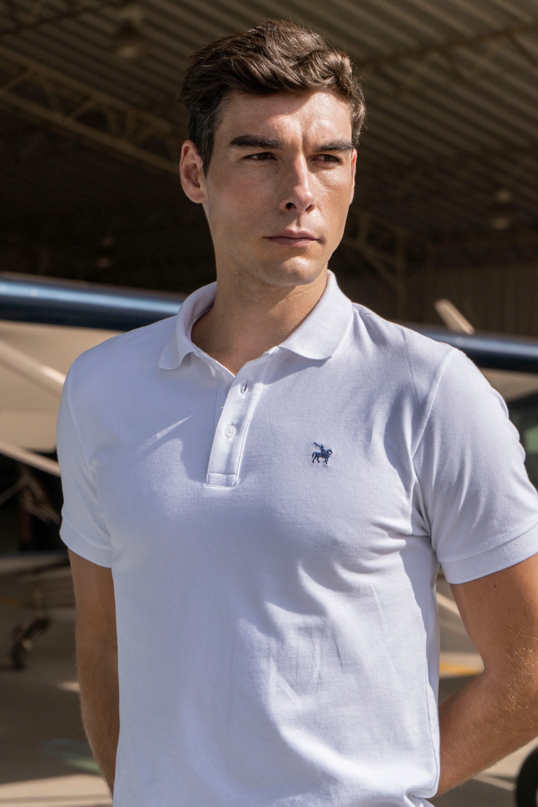 Camiseta Polo Basic Hombre Blanca