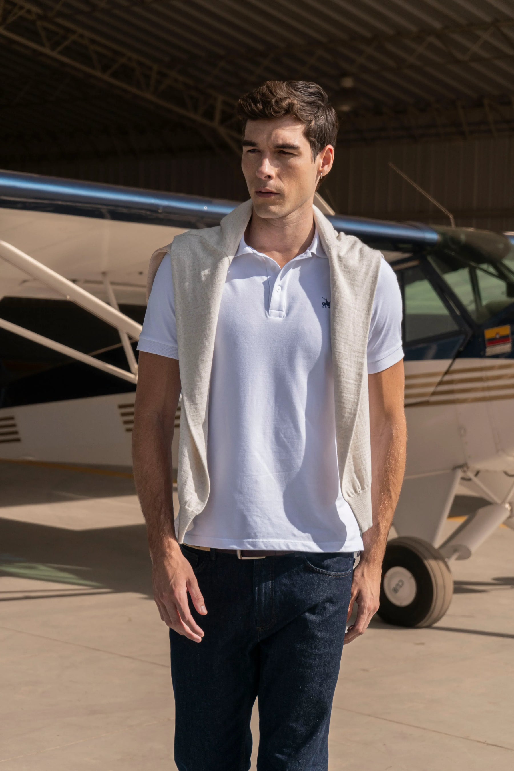 Camiseta Polo Basic Hombre Blanca