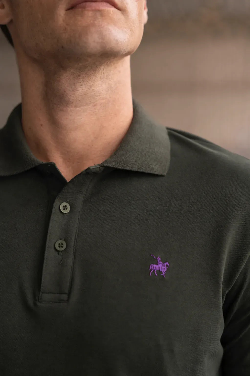 Camiseta Polo Basic Hombre Verde Militar