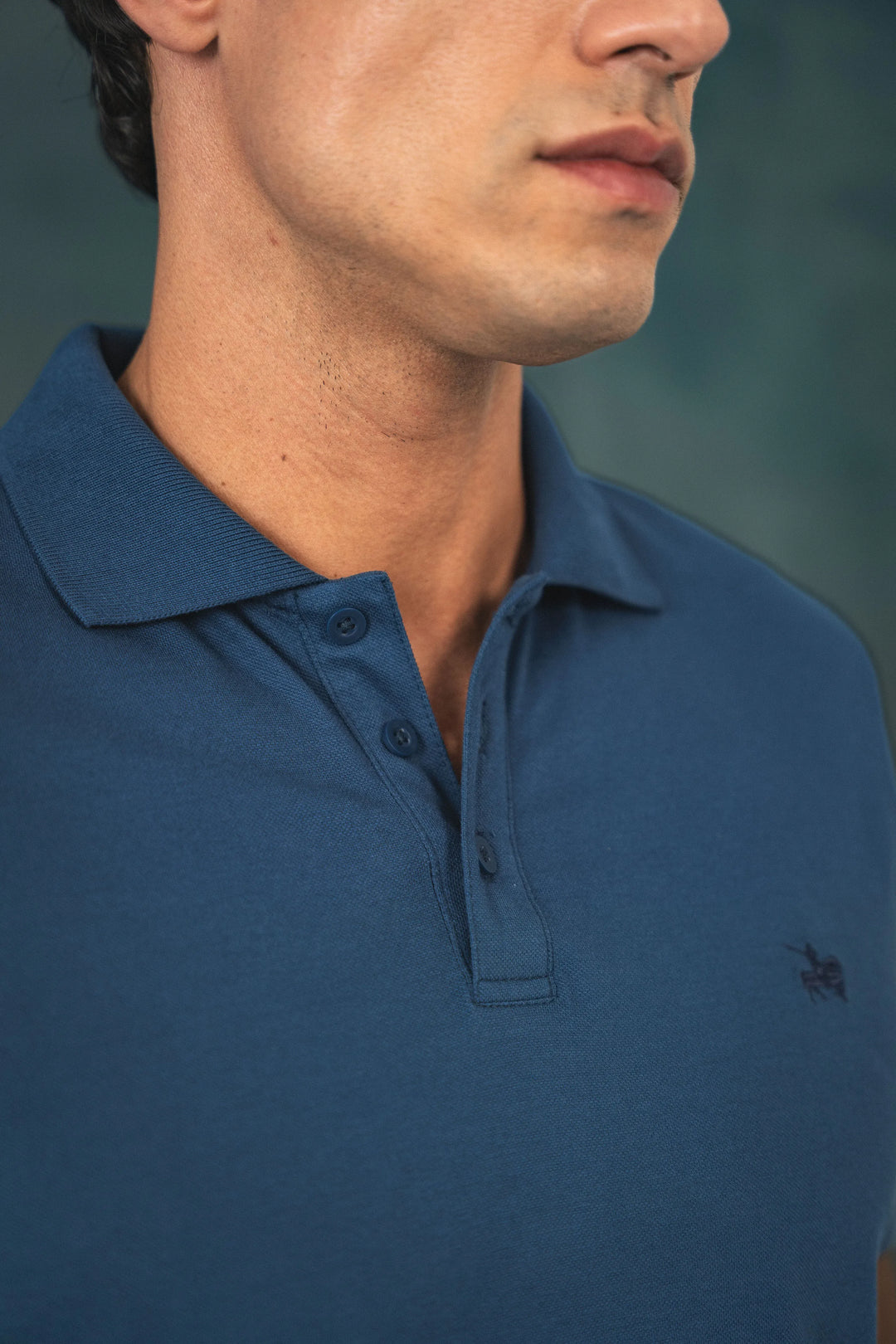 Camiseta Polo Elemental Hombre Azul Cobalto