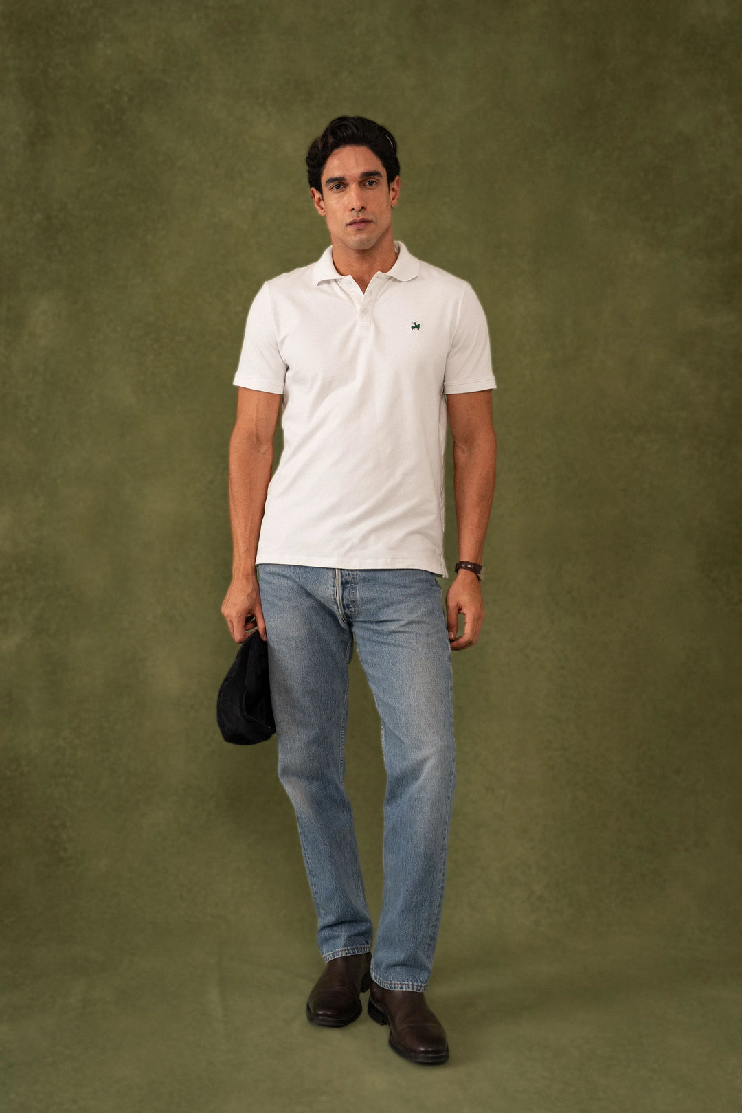 Camiseta Polo Elemental Hombre Blanca