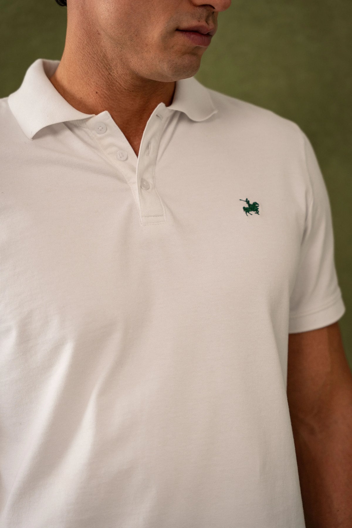 Camiseta Polo Elemental Hombre Blanca
