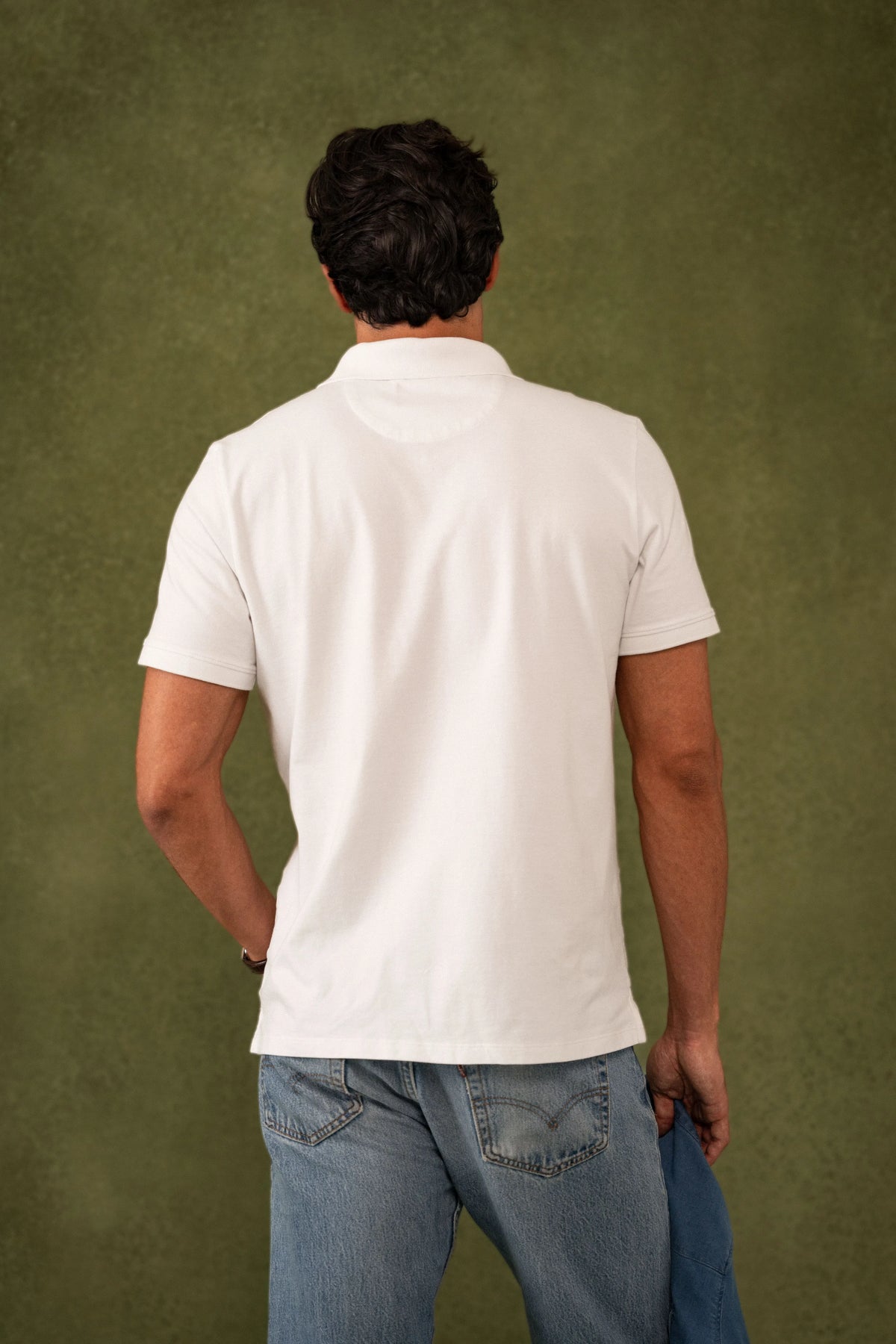 Camiseta Polo Elemental Hombre Blanca