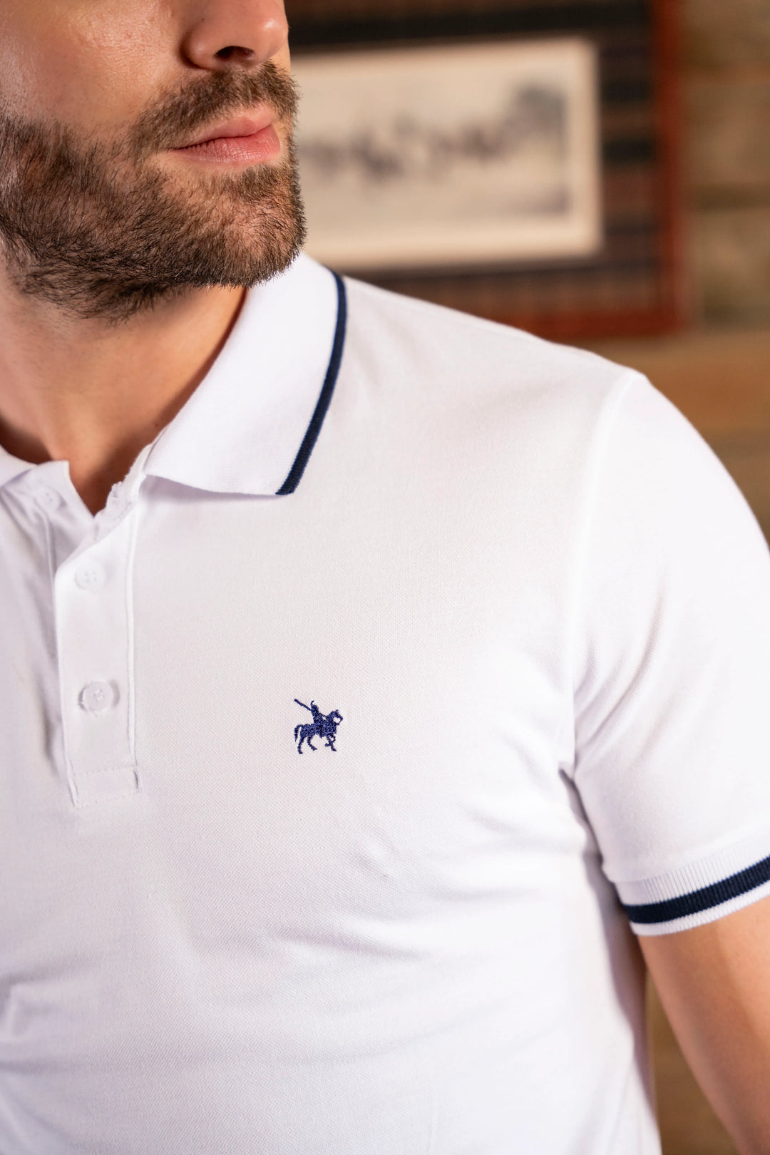 Camiseta Polo Pique Hombre Blanco