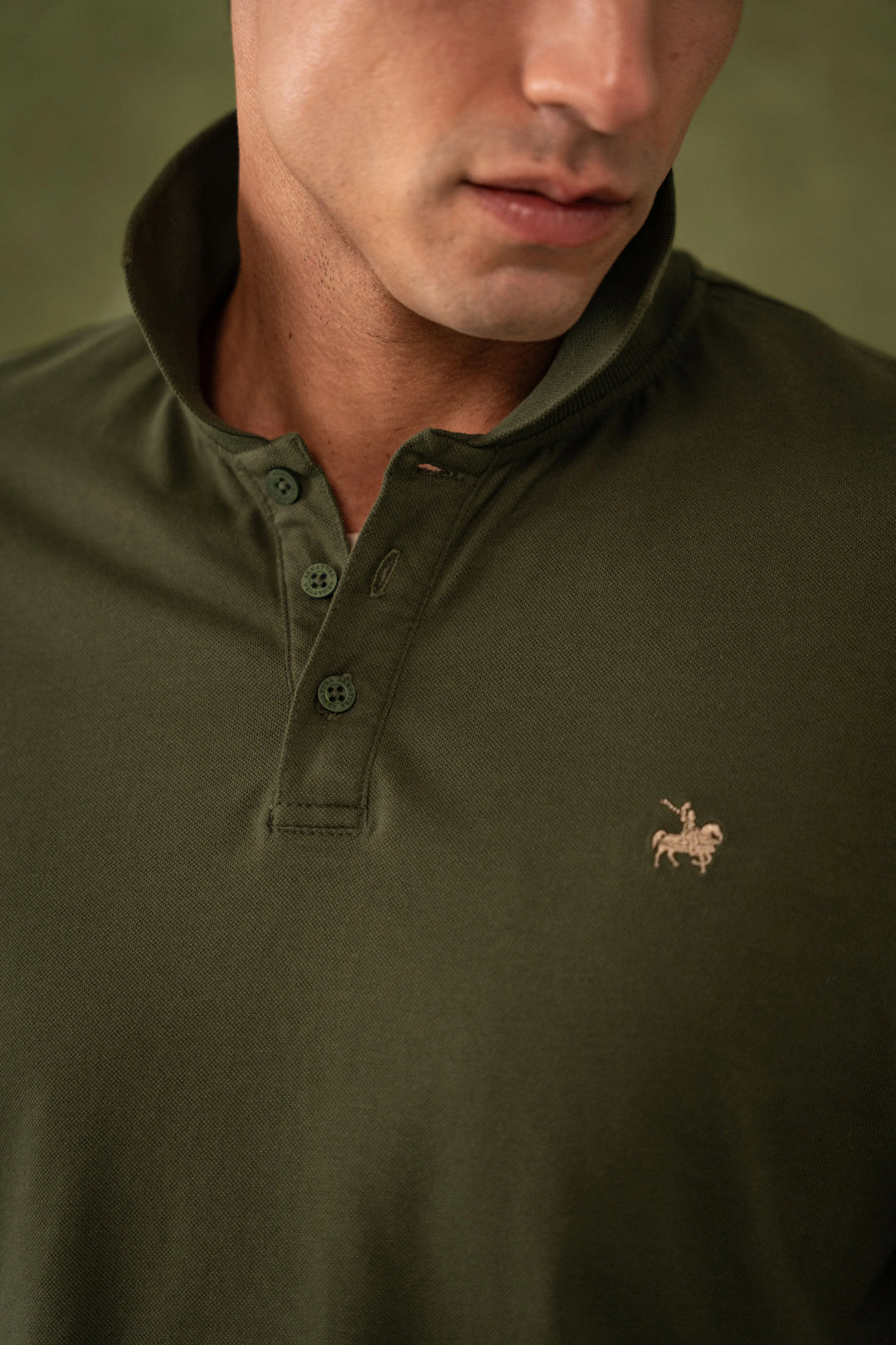 Camiseta Polo Elemental Hombre Verde Militar